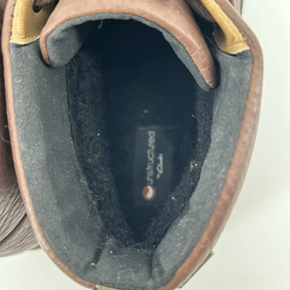 Clarks Unstructured Gore Tex Chukka Boots Mens 11W Brown‎ Leather NEW